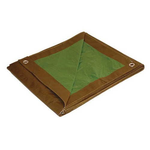 DRY TOP® 11216 Reversible Tarp, 7 mil THK, 12 ft L x 16 ft W Finished, Brown/Green, Polyethylene