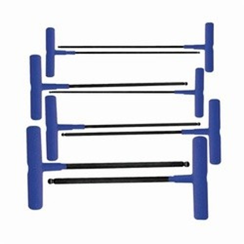 Eklind® 64808 Hex Key Set, Metric, 8 Piece, 2 to 10 mm Hex, Hex Drive, T_Handle Handle, ANSI B18.3 Specifications Met, Alloy Steel, Black Oxide