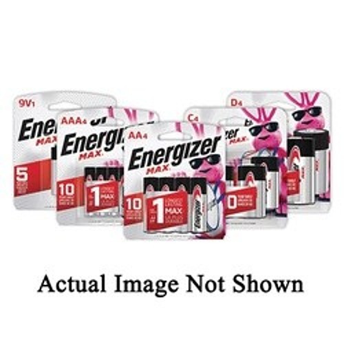 Energizer® E91BP-4 Alkaline Battery, Zinc Manganese Dioxide (Zn/MnO2), 1.5 VDC Nominal, 3000 mAh Nominal, AA