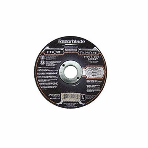 FlexOvit® Razorblade® F1707 Long Life Cut-Off Wheel, 6 in Dia x 0.045 in THK, 7/8 in Center Hole, 60 Grit, Aluminum Oxide Abrasive
