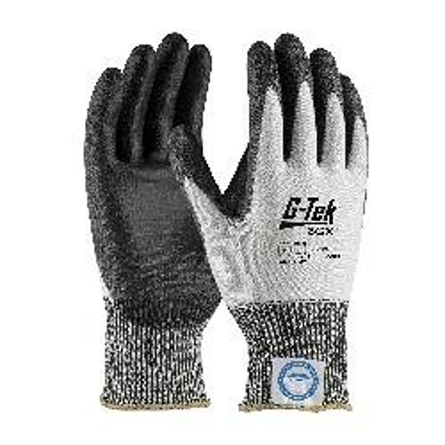 G-Tek® 3GX™ 19-D324/S Cut Resistant Gloves, Unisex, Small, #7, Polyurethane with Smooth Grip Coating, Dyneema® Diamond/Lycra®, Black/White, Seamless Style, Dyneema®/Diamond/Lycra® Lining, Continuous Knit Wrist Cuff, 9.1 in Length, ANSI Cut-Resistance Level: A2