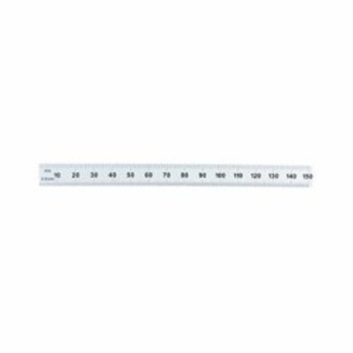 GENERAL® 300MM Economy Flexible Industrial Precision Rule With Convenient Pocket Clip, Metric Measuring System, Graduations 1 mm, 0.5 mm, 150 mm L, Stainless Steel