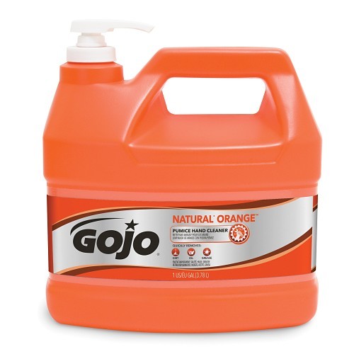 GOJO® 0955-04 NATURAL ORANGE™ Pumice Hand Cleaner, 1 gal Nominal, Pump Bottle Package, Liquid Form, Citrus Odor/Scent, White