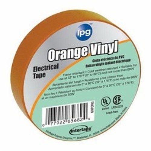 ipg® 85834 Electrical Tape, 60 ft Length, 3/4 in Width, 7 mil Thickness, Vinyl Material, Rubber Adhesive, PVC Film Backing, Orange