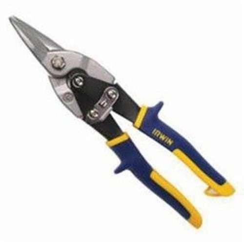 Irwin® 2073113 Aviation Snip, 18 ga Cold Rolled Steel/23 ga Stainless Steel Cutting, 1-5/16 in L of Cut, Straight/Wide Curve Snip, Hot Drop Forged Steel Blade, Rubber Handle, Pro-Touch™ Grip