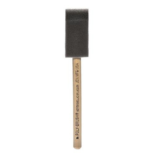 JEN 1"POLY Paint Brush, 6 in Overall Length, 1 in W Brush, Polyurethane Brush, Wood Handle