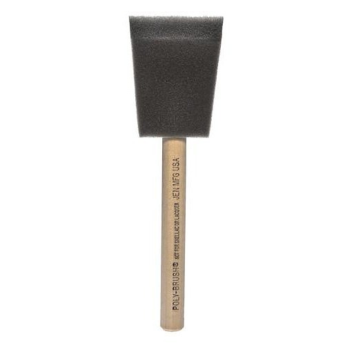 JEN 2"POLY Paint Brush, 6-1/2 in Overall Length, 2 in W Brush, Polyurethane Brush, Wood Handle