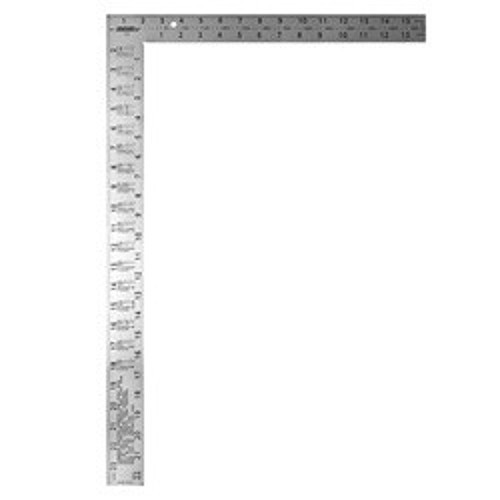 Johnson Easy-Read™ CS9 1-Piece Framing Square, 24 x 2 in, 1/8 in, 1/10 in, 1/12 in, 1/16 in Graduation, 16 x 1-1/2 in Tongue, Steel