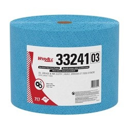 Kimtech* 33241 Cleaning Wiper, 13.4 x 9.8 in, 717 Sheets Capacity, Hydroknit*, Blue, Jumbo Roll Package, 1 Ply