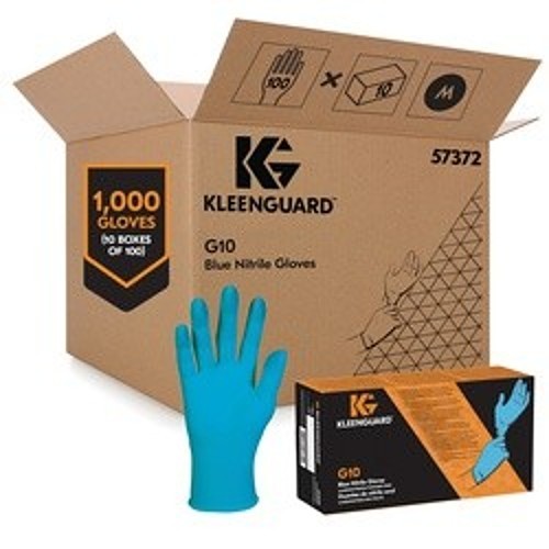 KleenGuard™ 57372 G10 Disposable Gloves, Non-Sterile, Medium, #8, Nitrile, Blue, Textured, Beaded Cuff, Powder Free, 9-1/2 in Length, 6 mil Thickness