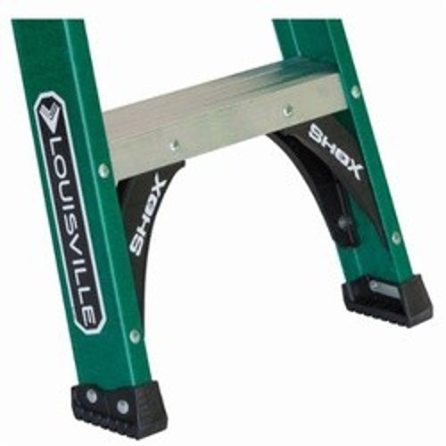 Louisville® FS4006 FS4000 Type II Non-Conductive Weather Resistant Step Ladder, 6 ft H Ladder, 225 lb Load, 5 Steps, Fiberglass, A14.5