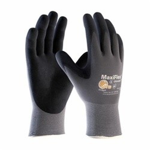 PIP® ATG® MaxiFlex® Ultimate™ 34-874/XS General Purpose Gloves, X-Small, #6, Microfoam Nitrile Palm, 15 ga Nylon, Black/Gray, Seamless Knit Style, Nylon/Lycra® Lining, Continuous Knit Wrist Cuff, Microfoam Nitrile Coating, 7.7 in Length