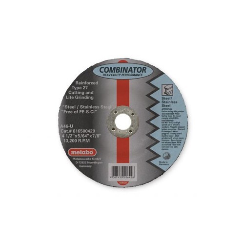 metabo® MET616502420 Cut-Off Wheel, 6 in Wheel Dia, 5/64 in Wheel Thickness, 7/8 in Center Hole, Aluminum Oxide Abrasive