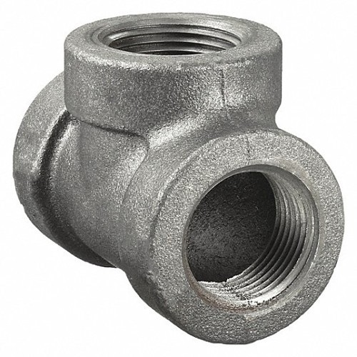 Pipe Tee, Tee Fitting/Connector, 3/4 in Nominal, Malleable Iron
