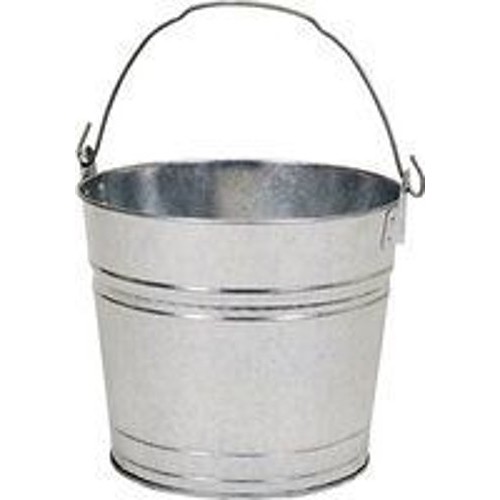 Water Bucket, 10 qt, Steel, Galvanized