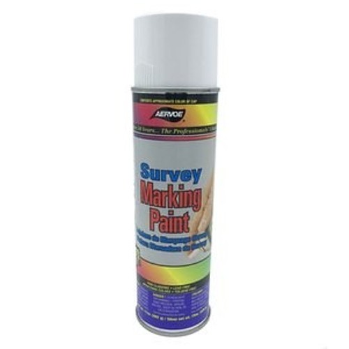 Aervoe® 207 Survey Marking Paint, 17 oz Container, White, 740 linear ft Coverage, 8 hr Curing