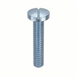Machine Screw, Imperial, #6-32 Diameter - Thread Size, 1/4 in Overall Length, 18-8 Stainless Steel, Round Head, Slotted Drive