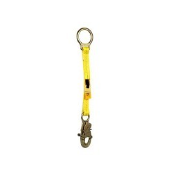 3M™ 1231117 D-Ring Extension, 310 lb, Polyester Web Lanyard, Zinc Plated Steel Anchor Hook Hardware, Yellow