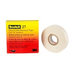 3M™ Scotch® 15074 Glass Cloth Tape, 66 ft Length, 3/4 in Width, 7 mil Thickness, rubber Adhesive, Glass Cloth Backing, White