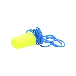 3M™ 247-311-1250 Earplug, Soft Corded, 33 dB Noise Reduction Rating, Tapered, Roll Down, Regular, Yellow Neon Plug, Yellow Neon Cord