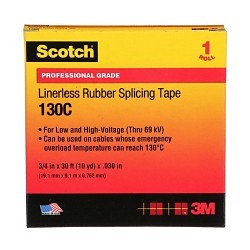 3M™ Scotch® 41717 Electrical Tape, 30 ft Length, 3/4 in Width, 30 mil Thickness, Rubber Resin Adhesive, Ethylene Propylene Rubber Backing, Black