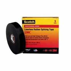 3M™ 41718 Electrical Tape, 30 ft Length, 1/2 in Width, 30 mil Thickness, rubber Adhesive, Rubber Backing, Black