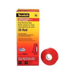 3M™ Scotch® 7000006094 Electrical Tape, 7 mil Thickness, Rubber Adhesive, PVC Backing, Red
