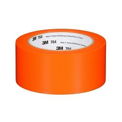 3M™ 7000028965 Vinyl Tape, 5 mil Thickness, Rubber Adhesive, PVC Backing, Orange