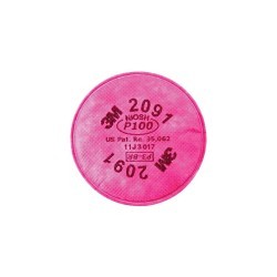 3M™ 7000051991 Filter, For Use With: 5000 Series Respirators, 6000 Series Cartridges with 502 Adapter & 6000/7000/FF-400 Series Facepieces with Bayonet, 99.97 % Filter Efficiency, Bayonet, Magenta