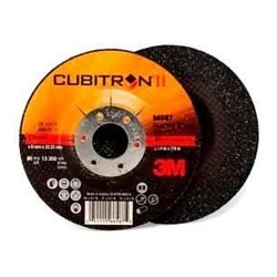 3M™ Cubitron™ 7100086894 Depressed Center Wheel, 4-1/2 in Wheel Dia, 1/4 in Wheel Thickness, 7/8 in Center Hole, 24 Grit, Ceramic Abrasive