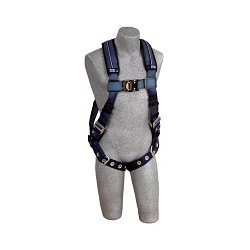 3M DBI-SALA® 1110127 Harness, L, 420 lb Load, Polyester Webbing Strap, Tongue Buckle Leg Strap Buckle, Quick Connect Chest Strap Buckle, Blue