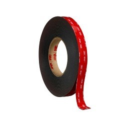 3M 5952 Double Sided Bonding Tape, 36 yd Length, 1 in Width, 0.045 in Thickness, Modified Acrylic Adhesive, Acrylic Foam Backing, Black