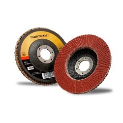 3M Cubitron™ 60440273401 Flap Disc, 4-1/2 in Disc Dia, 7/8 in Center Hole, 40 Grit, Coarse Grade, Ceramic Aluminum Abrasive, Type 27 Disc