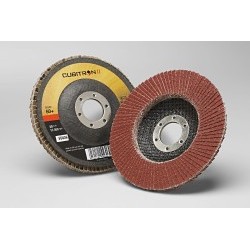 3M Cubitron™ 7000148182 Flap Disc, 4-1/2 in Disc Dia, 7/8 in Center Hole, 60 Grit, Medium Grade, Ceramic Abrasive, Type 27 Disc