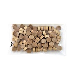 Plug, 1/2 in OD, Wood, Natural, 120/Pack