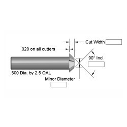 A.B. Tools BVL 60-.750 Bevel Cutter, 0.390 to 0.75 in Cutting Dia, 5 Flutes, Solid Carbide Tipped