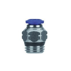 AIGNEP® 87000-08-04 Hydraulic Connector, 1/2 x 1/4-18 in Nominal, Push-to-Connect x Male, Brass