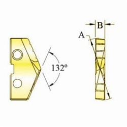 Allied Machine & Engineering GEN2 T-A® 483H-0115 3 Series Replaceable Spade Drill Insert, 1-15/32 in Dia, 1/4 in THK