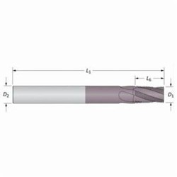 Allied Machine & Engineering AccuThread™ 856® TMUK0375-16 Helical Flute Thread Mill, 3/8-16 UN Thread, 3 in OAL, 4 Flutes, 5/16 in Dia Shank