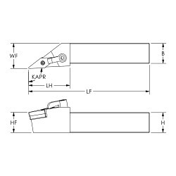 ARCH 104-MVJNR 16-3D Shank Tool Holder, 1 in Width, 1 in Height