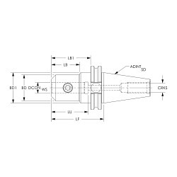 ARCH CT40-EM100-175-G6 End Mill Holder, CAT40 Taper