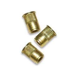 AVK AKS4T-420-260 Rivet Nut, Knurled, Steel, 1/4-20 Thread, Yellow Zinc, 0.68 in Length