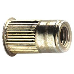 AVK AKS4T-420-260 Rivet Nut, Knurled, Steel, 1/4-20 Thread, Yellow Zinc, 0.68 in Length