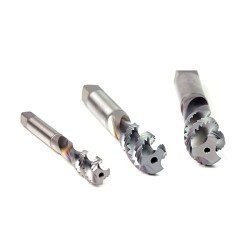 A Brand® A-SFT 1650505308 16505/A-Tap Spiral Flute Tap, Right Hand Cutting, 1-8 Thread, H4 Thread Limit, 2.5P Modified/Semi-Bottoming Chamfer, 4 Flutes, V-Coated, VC-10