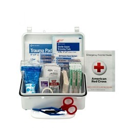 Acme United First Aid Only® 579-6060 First Aid Kit, Wall Mount, 57 Components, Weatherproof Plastic Case, 8 in Height, 3 in Width, 5 in Depth, People Served: 10