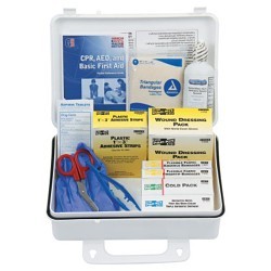 Acme United First Aid Only® 579-6430 First Aid Kit, Wall Mount, 143 Components, Weatherproof Plastic Case, 10 in Height, 3 in Width, 7 in Depth, People Served: 25