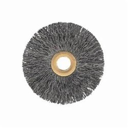 PFERD 79181590 Small Diameter Tube Center Wheel Brush, 3 in Dia Brush, 5/8 in W Face, 0.014 in Dia Crimped Filament/Wire, 1/2 to 3/8 in Arbor Hole