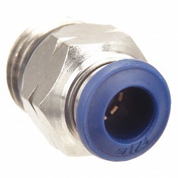 Aignep 88020-02-32 Push to Connect Fitting, Straight, 1/8 in Tube X 10-32 UNF Nominal, Brass