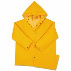 Anchor® 101-9010-2XL Raincoat, 2X-Large, Yellow, PVC Over Polyester, Detachable Hood Style