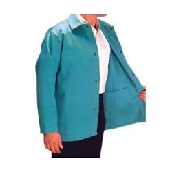 Anchor® Best Welds® CA1200S Cotton Sateen Jacket, Small, Flame Retardant Cotton Sateen, Visual Green, Resists: Flame